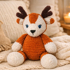 Organik El Örmesi Amigurumi Geyik – Bebek Uyku Arkadaşı Oyuncak