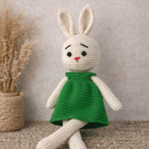 Ribat AVM Organik El Örmesi Amigurumi Tavşan – Atkılı Uyku Arkadaşı Bebek Oyuncağı